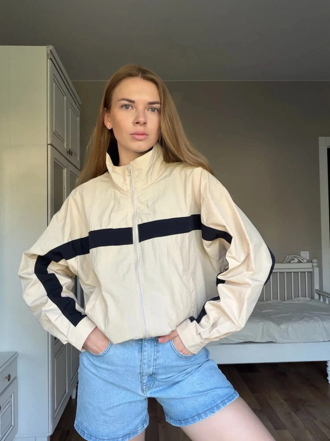 Customer photo review of Amanda Vintage Bomber Jacket