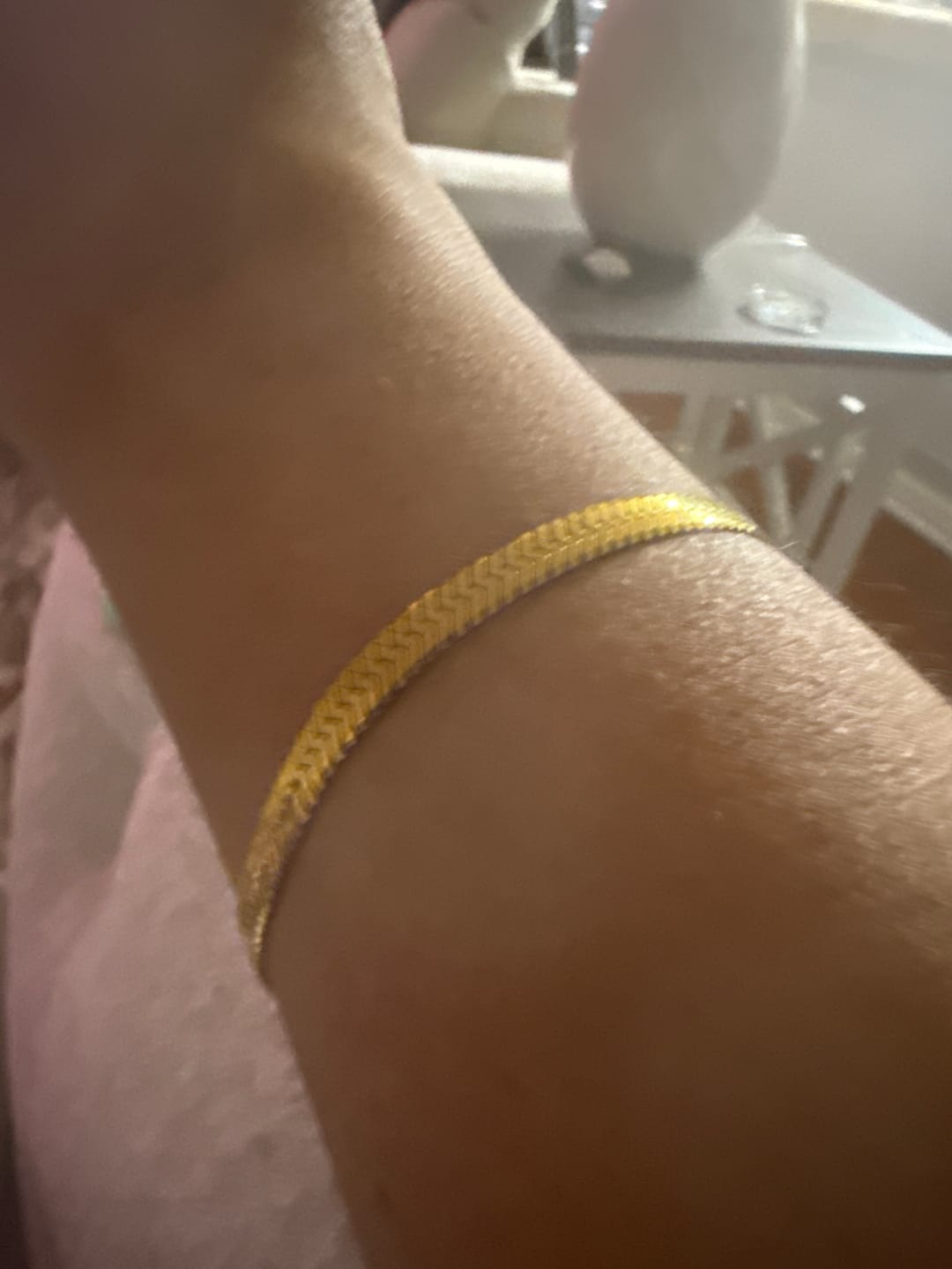 Customer photo review of Angelica® Stainless Steel Herringbone Bracelet (Bundle)