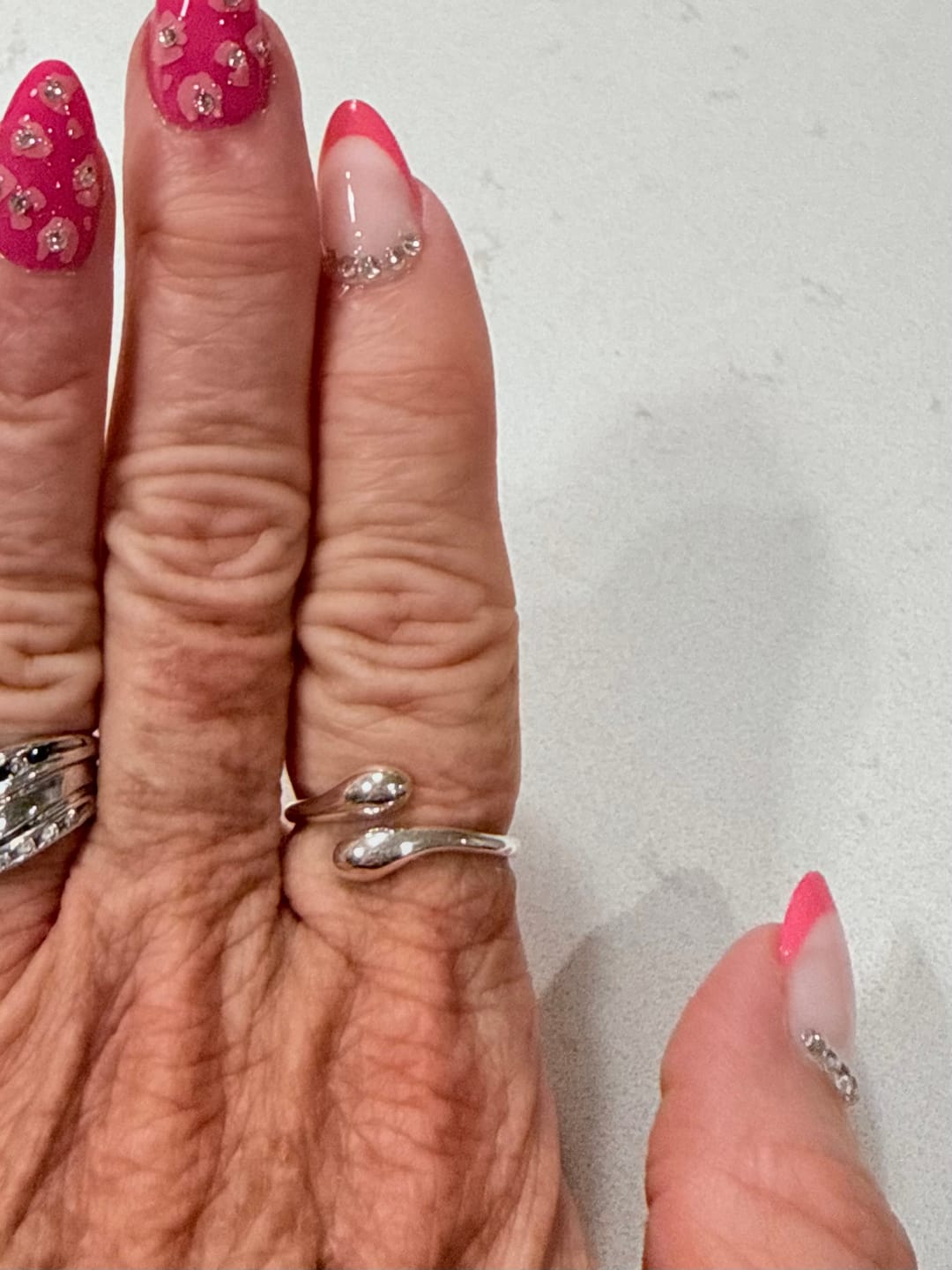 Customer photo review of Sterling Silver Adjustable Teardrop Ring