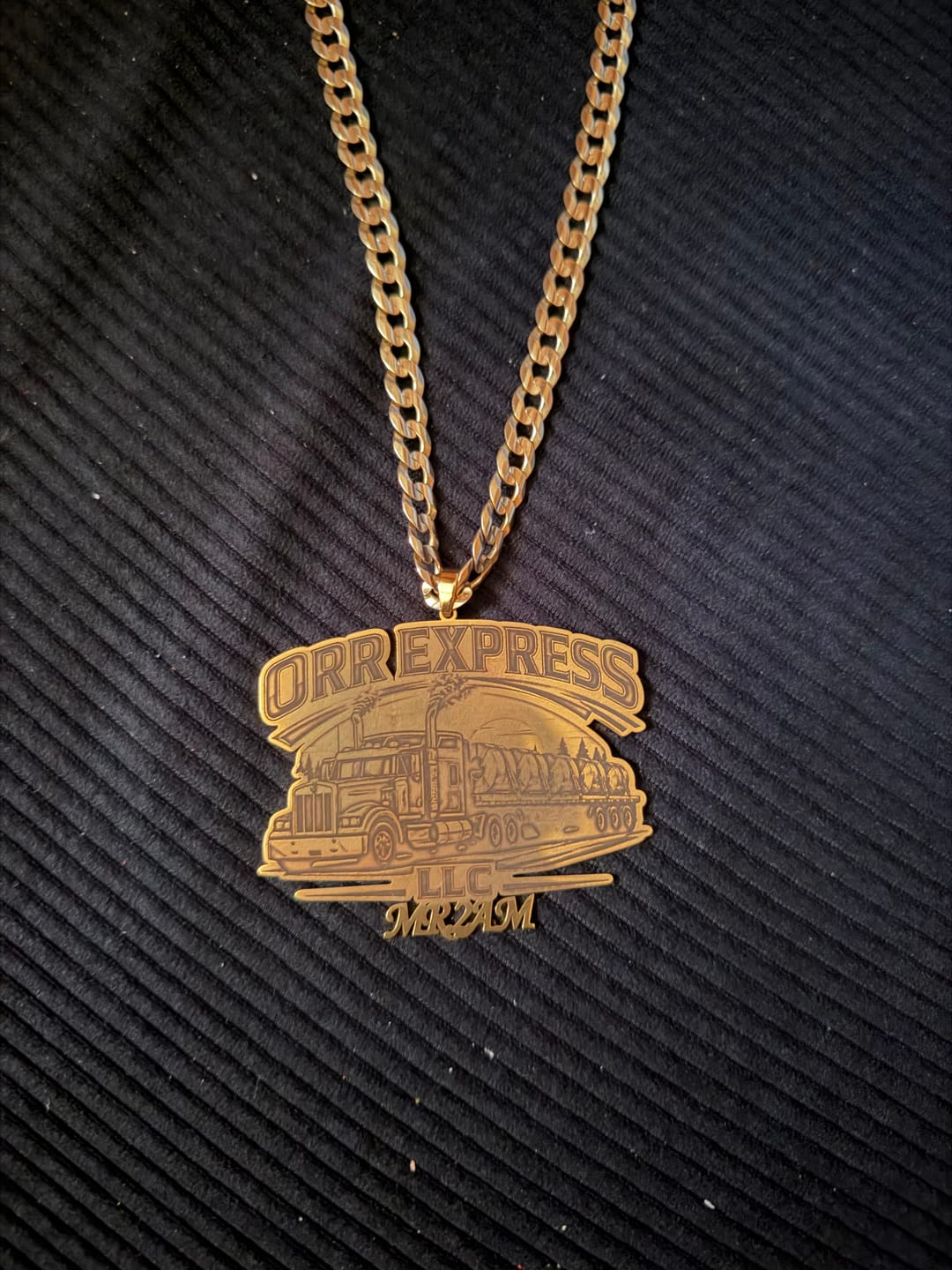 Customer photo review of Custom Logo Engraved Photo Pendant Necklace