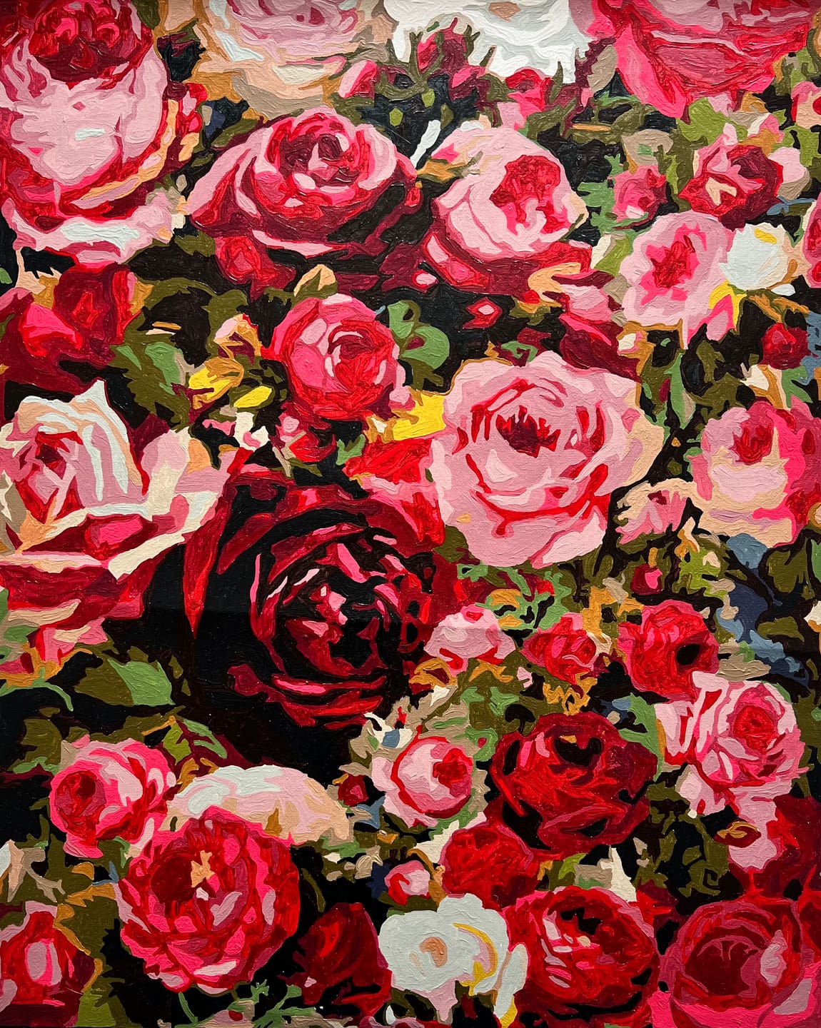 Customer photo review of Sea of Roses | Paint by Numbers