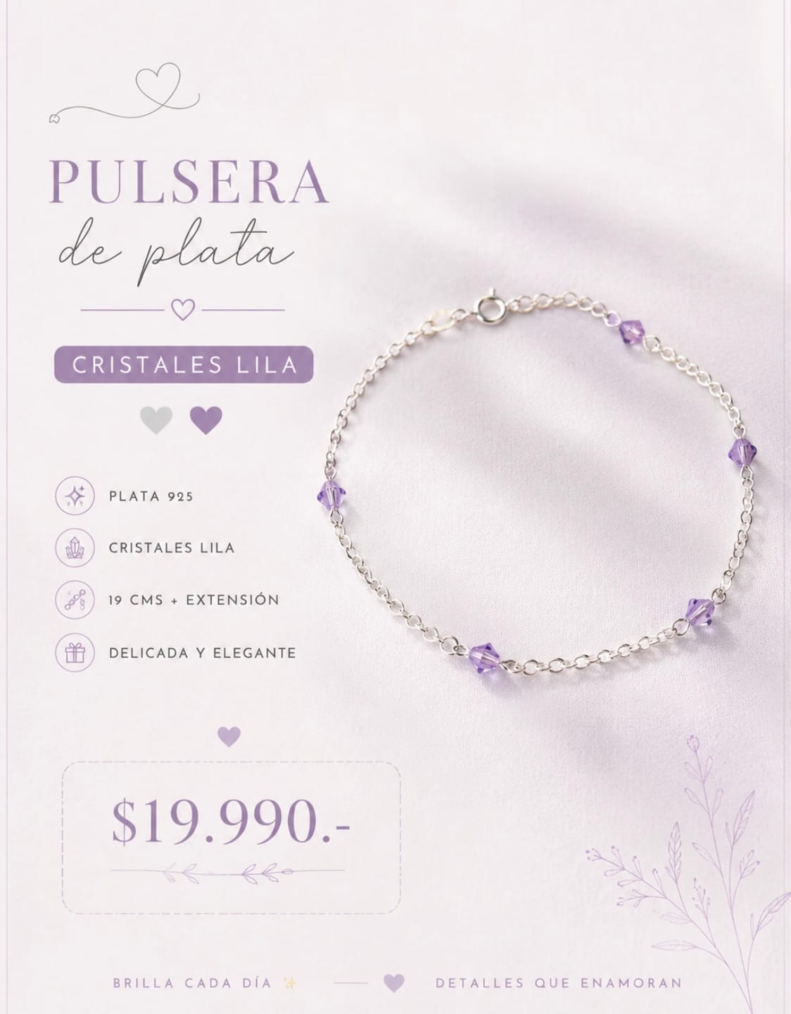 Customer photo review of Pulsera Cristales Hecho con Swarovski® Violeta