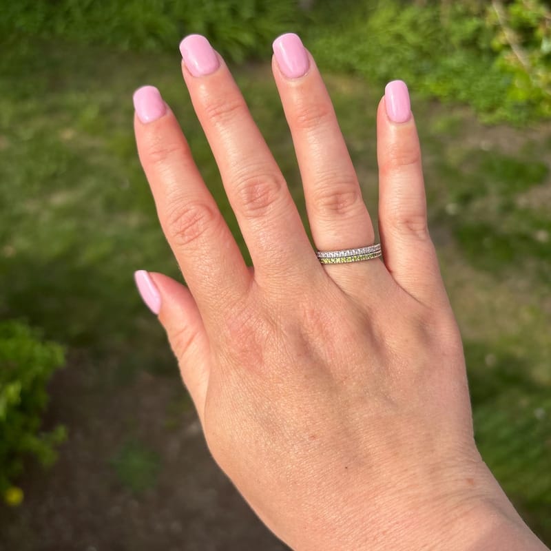 Customer photo review of Birthstone Stacking Eternity Ring