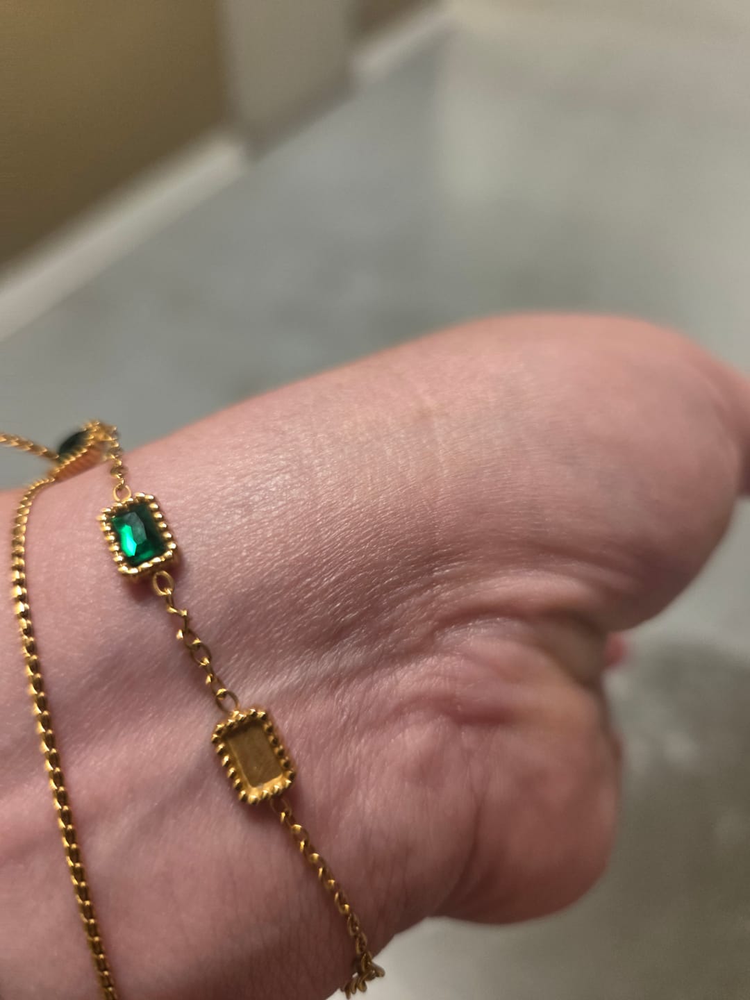 Customer photo review of Trinity Emerald Bracelet
