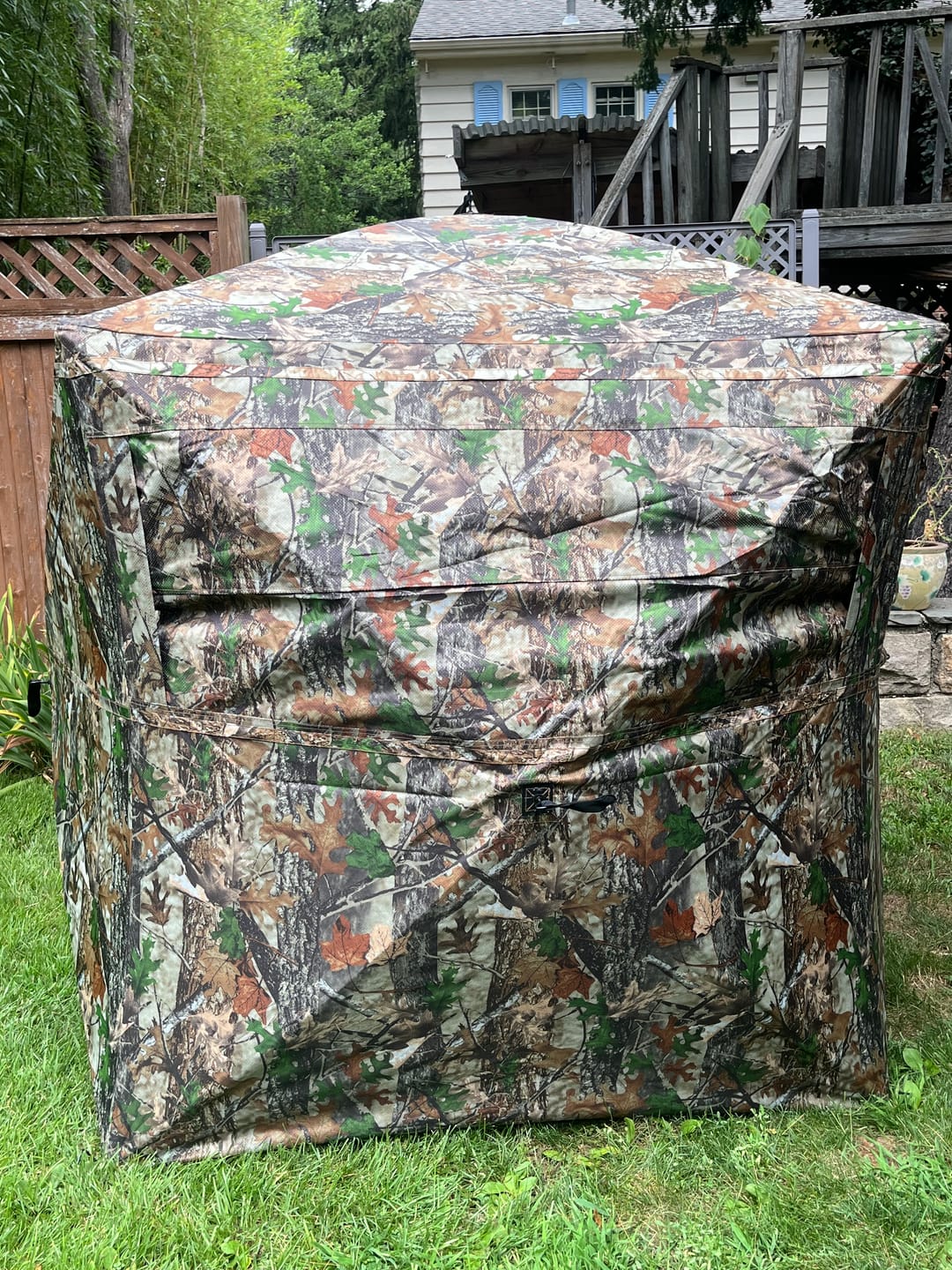 Customer photo review of VisX/VisMax See Through Hunting Blind, Pop Up Ground Deer Blind