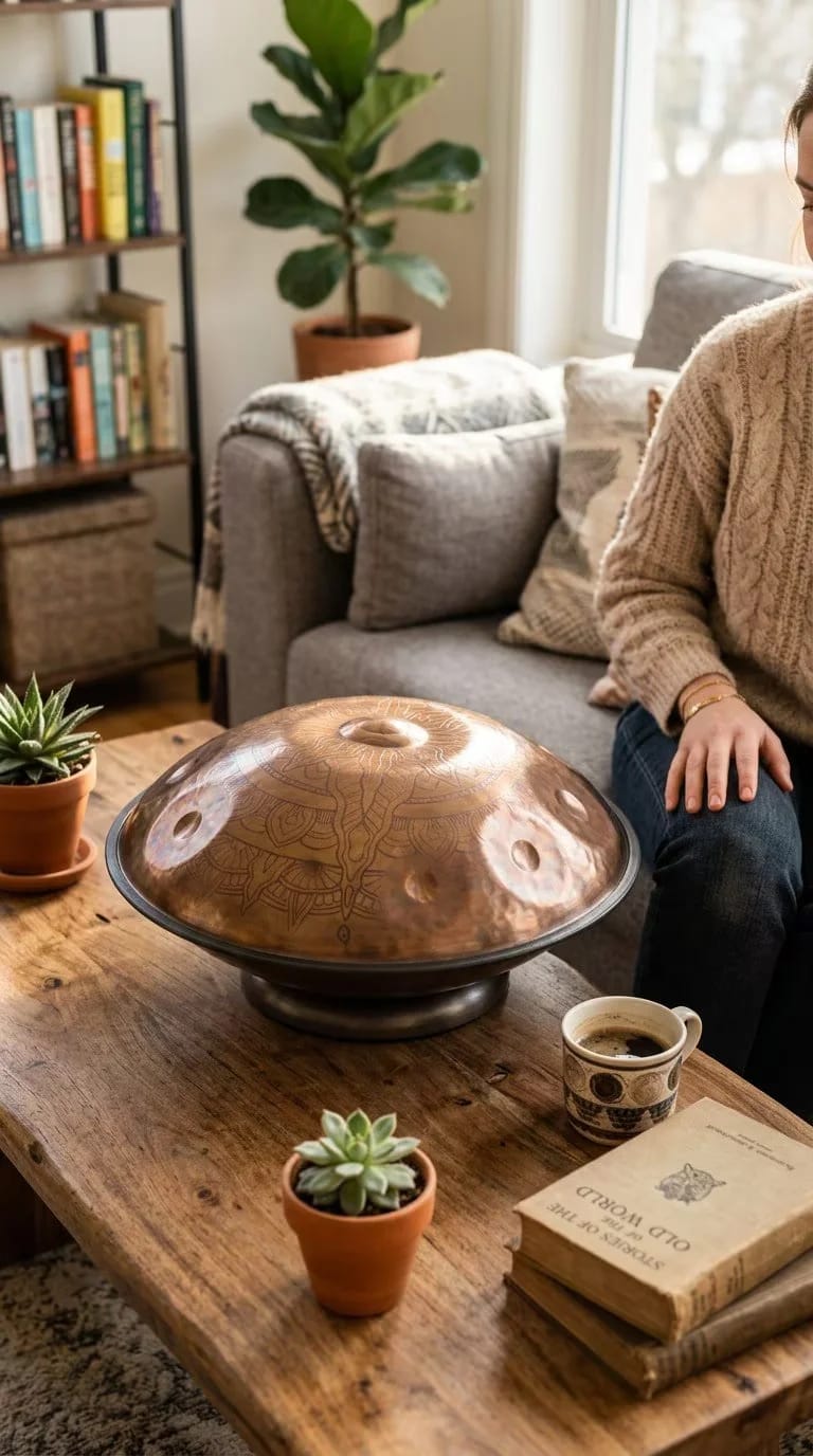 Customer photo review of Cosmos Poseidon Handpan - 9/10/12 Notes D Minor Gift Set