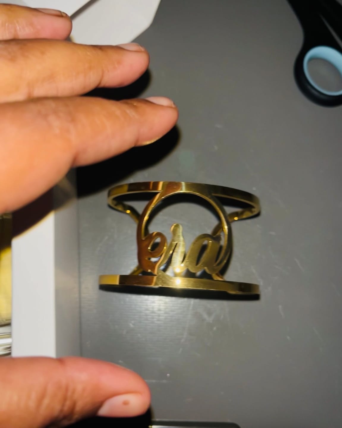 Customer photo review of Gold ERA Signature Cuff Bracelet