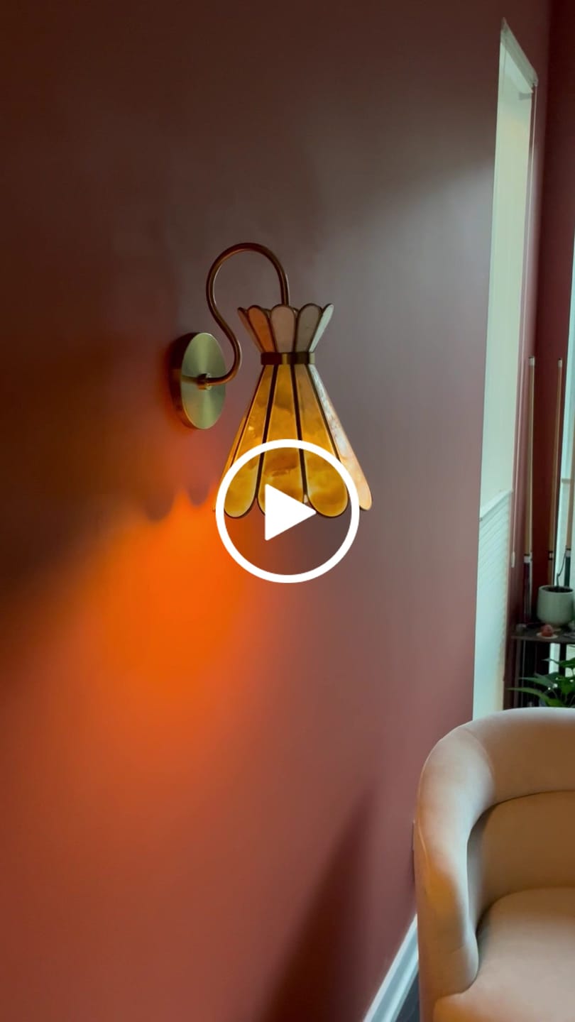 Customer video review of Sculptural Bloom 1-Light Brass Capiz Shell Glass Wall Sconce