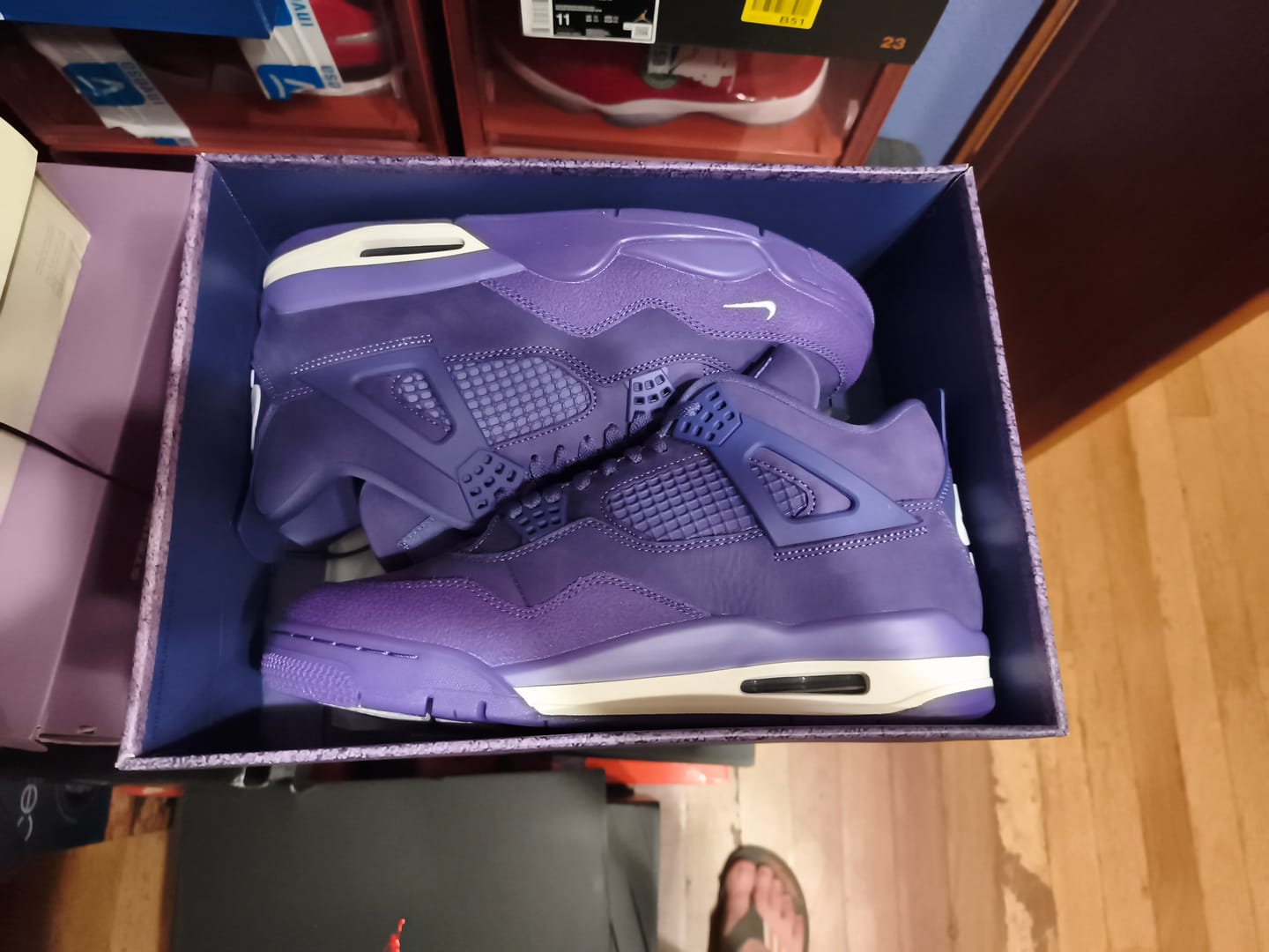 Customer photo review of Nigel Sylvester x AJ4 Retro OG Brick by Brick 'Purple' (Unreleased)