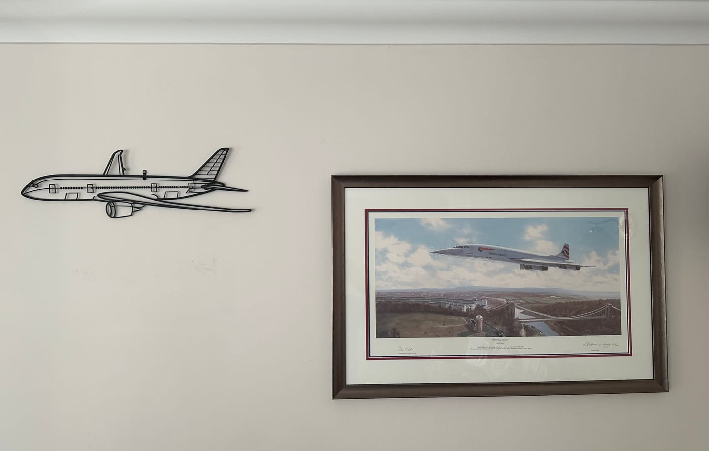 Customer photo review of 787 Angle Silhouette Metal Wall Art