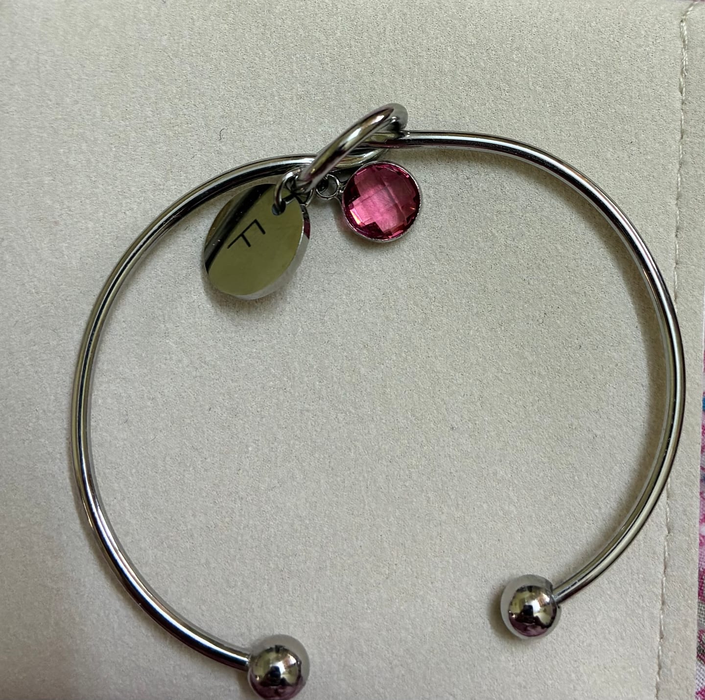 Customer photo review of Personalized Knot Bracelet with Birthstone | Demifine Jewellery