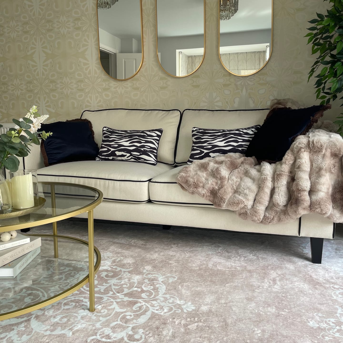 Customer photo review of Zebra Print | Sustainable Velvet Rectangle Cushion