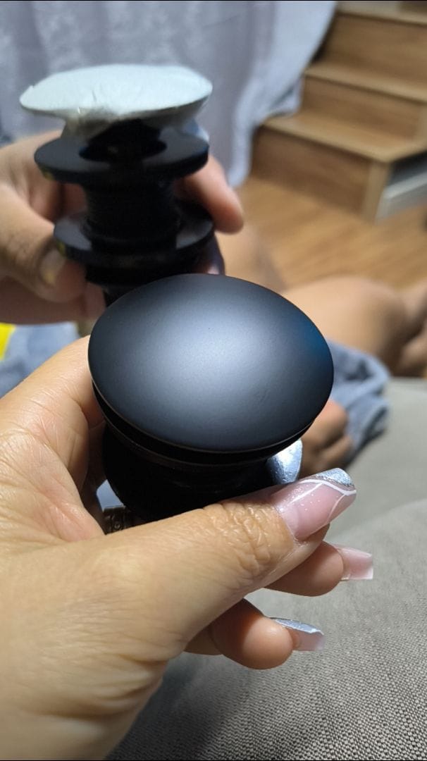 Customer photo review of Válvula Click Pia Banheiro Lavabo Ralo Cuba Preta 7/8 Inox