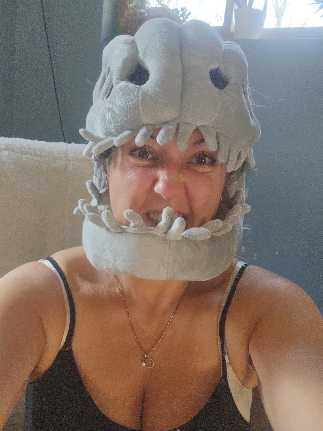 Customer photo review of Dino Plush Hoodie