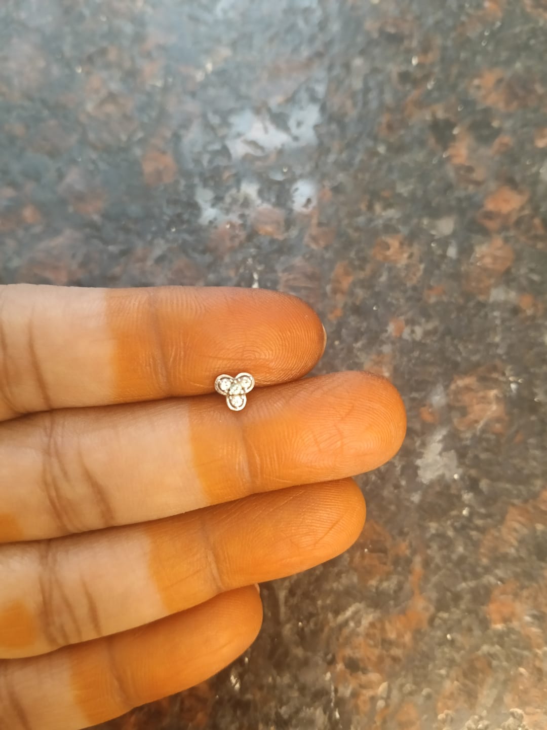 Customer photo review of Lucky Clover Screw Nose Pin