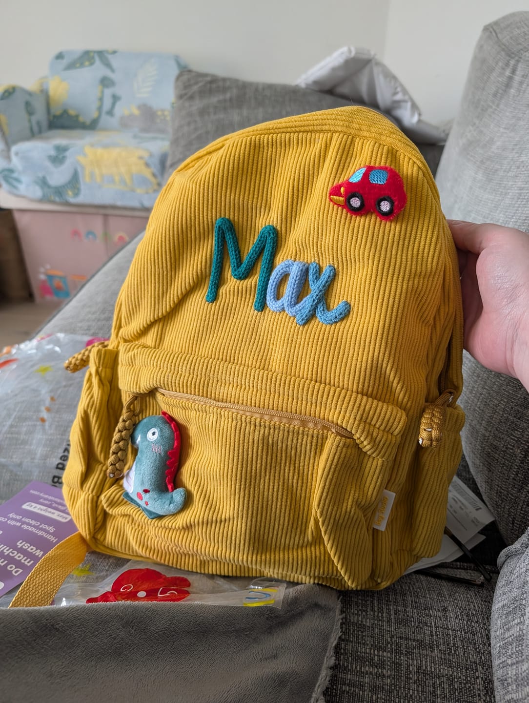 Customer photo review of K&C - Personalized Knitted Backpack
