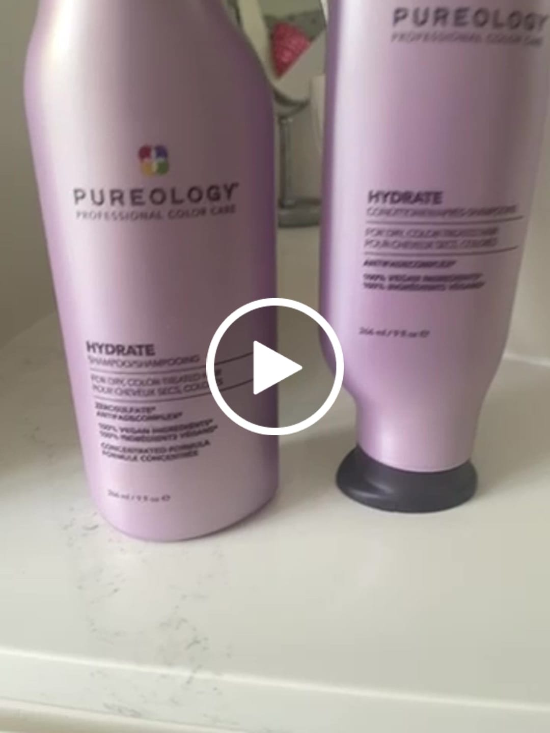 Customer video review of Pureology Hydrate Shampoo & Conditioner Bundle - Vegan Hair Care