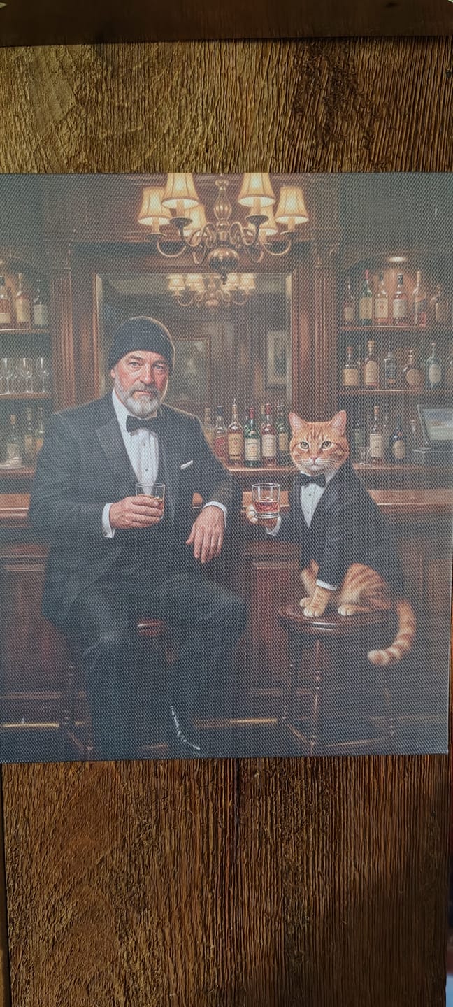 Customer photo review of Artzuzu Custom Portrait For Pets & Their Person - The Bartenders