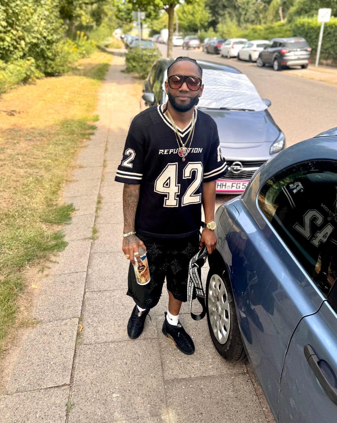 Customer photo review of Y2K Knit Hockey Jersey - Navy