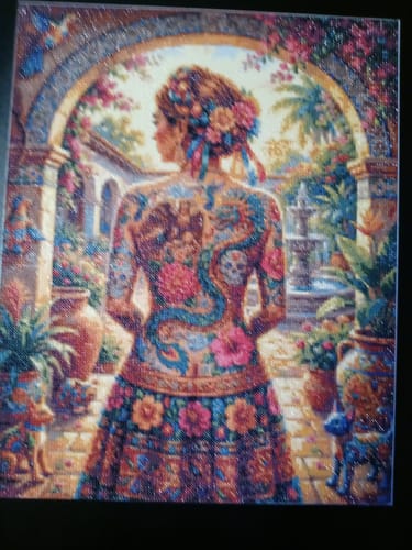 Customer photo review of Mexican Tattoo Courtyard Woman (Diamond Painting)