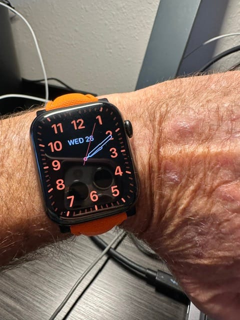Customer photo review of Sailcloth Rubber Deploy Band - For Apple Watch ULTRA - Orange