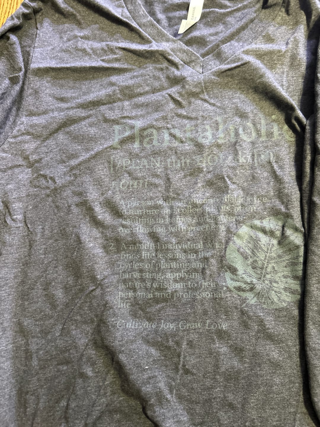 Customer photo review of Plantaholic Definition V-Neck
