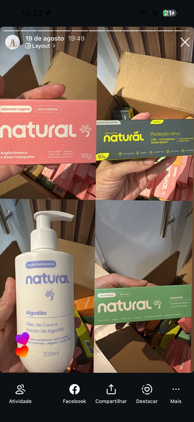 Customer photo review of Creme Dental Natural com Cúrcuma, Cravo e Melaleuca 80g