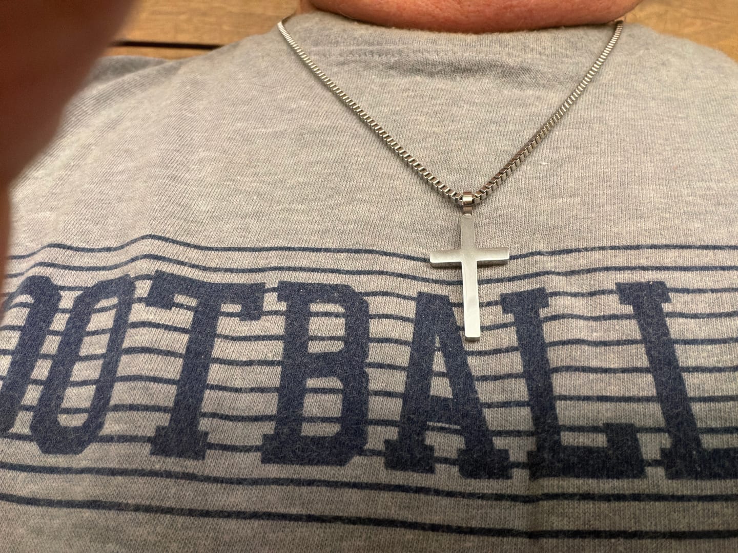 Customer photo review of Classic Cross & Box Chain