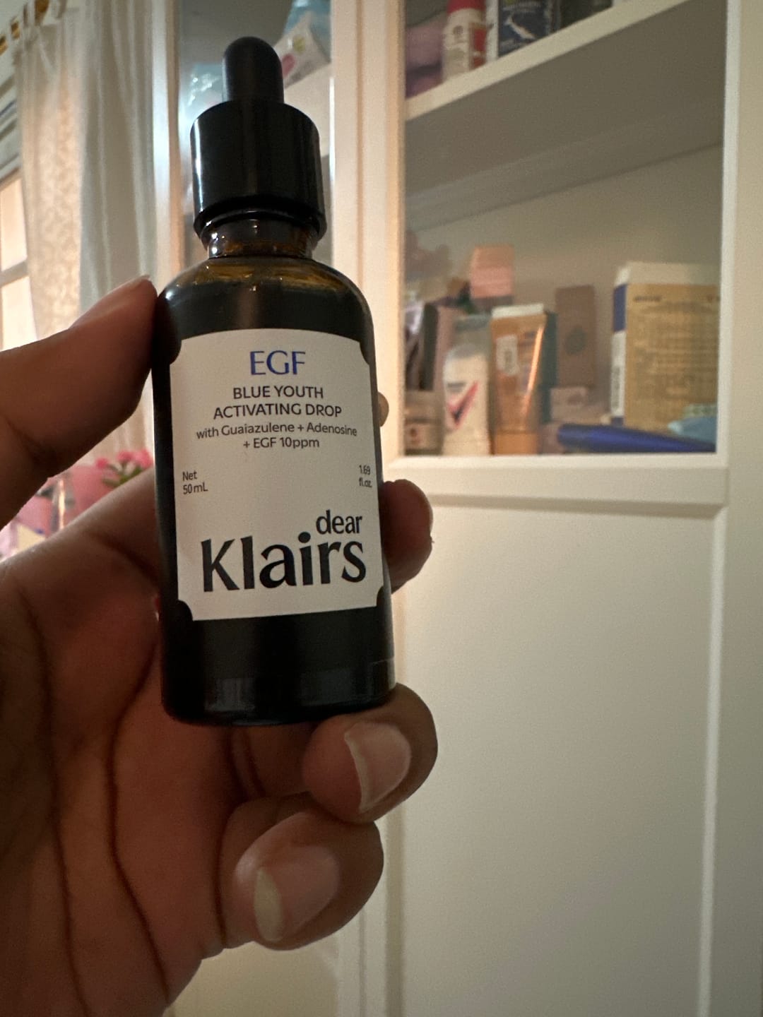 Customer photo review of EGF Blue Youth Activating Drop | EGF Peptide Serum
