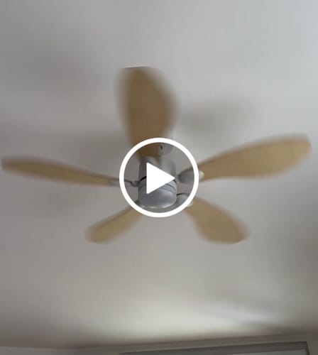 Avis vidéo d'un client sur Libellule teinté Chêne | Ventilateur de plafond