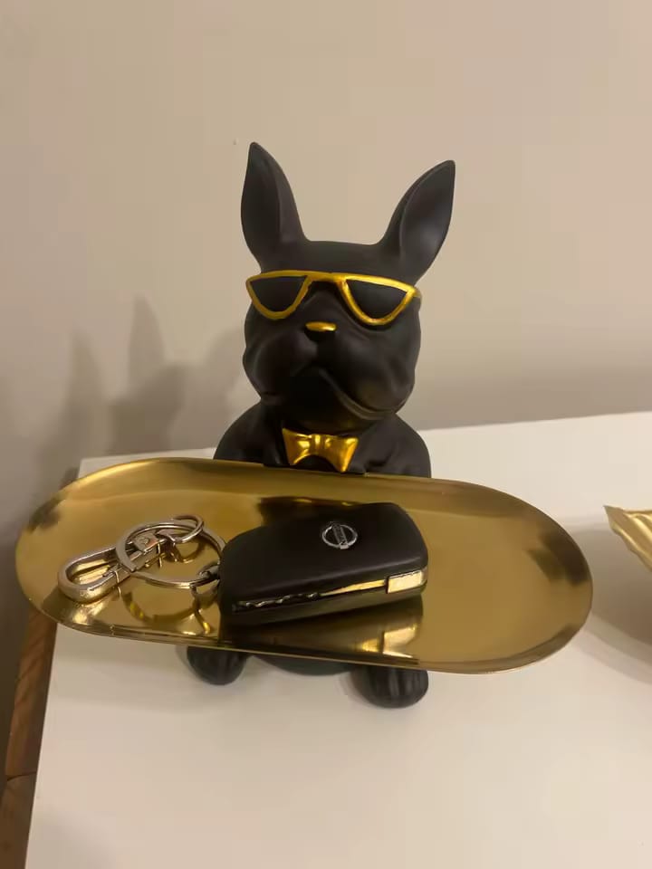 Customer photo review of Statue Décoration Intérieure Bouledogue – Figurine Design avec Plateau Vide-Poches