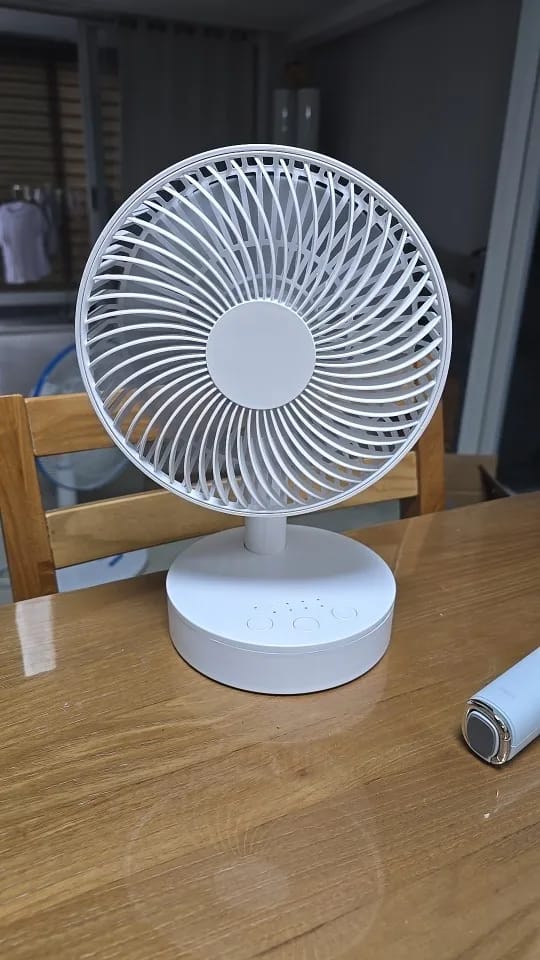 Customer photo review of 3600mAh USB Rechargeable Desk Fan with Four Speeds
