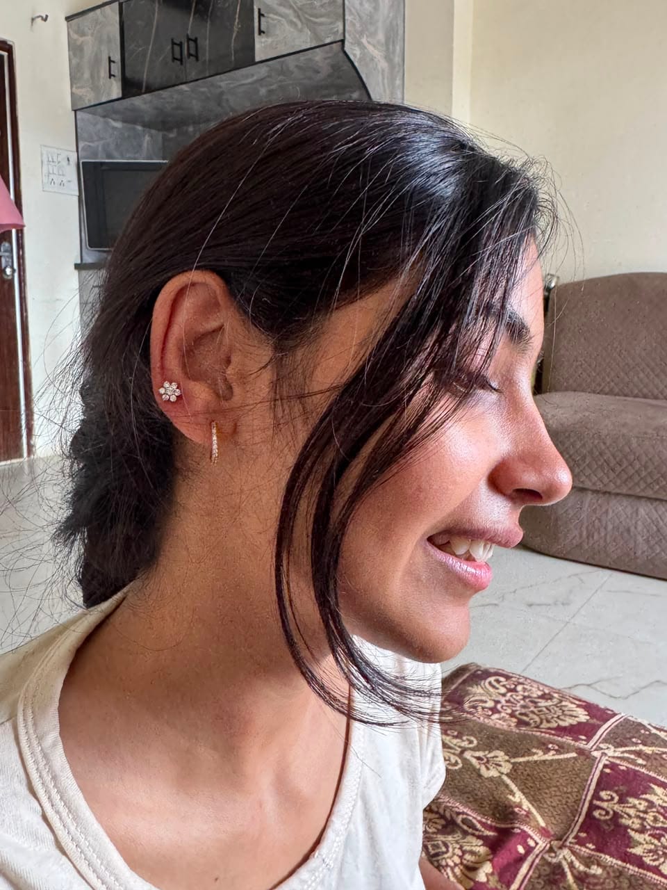Customer photo review of Vivid Gloss Studs in 92.5 Sterling Silver