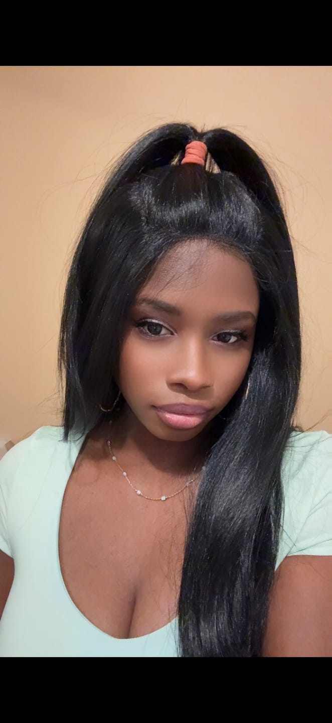 Customer photo review of It's A Wig Vixen Y 100% Human Hair Premium Mix Y-Part Lace Wig - VIXEN Y YAKI STRAIGHT
