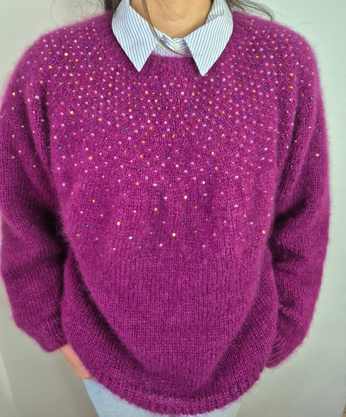 Customer photo review of Kid mohair púrpura intenso 938