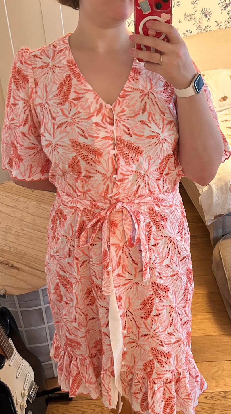 Customer photo review of Shadow Work Embroidered Cotton Fabric