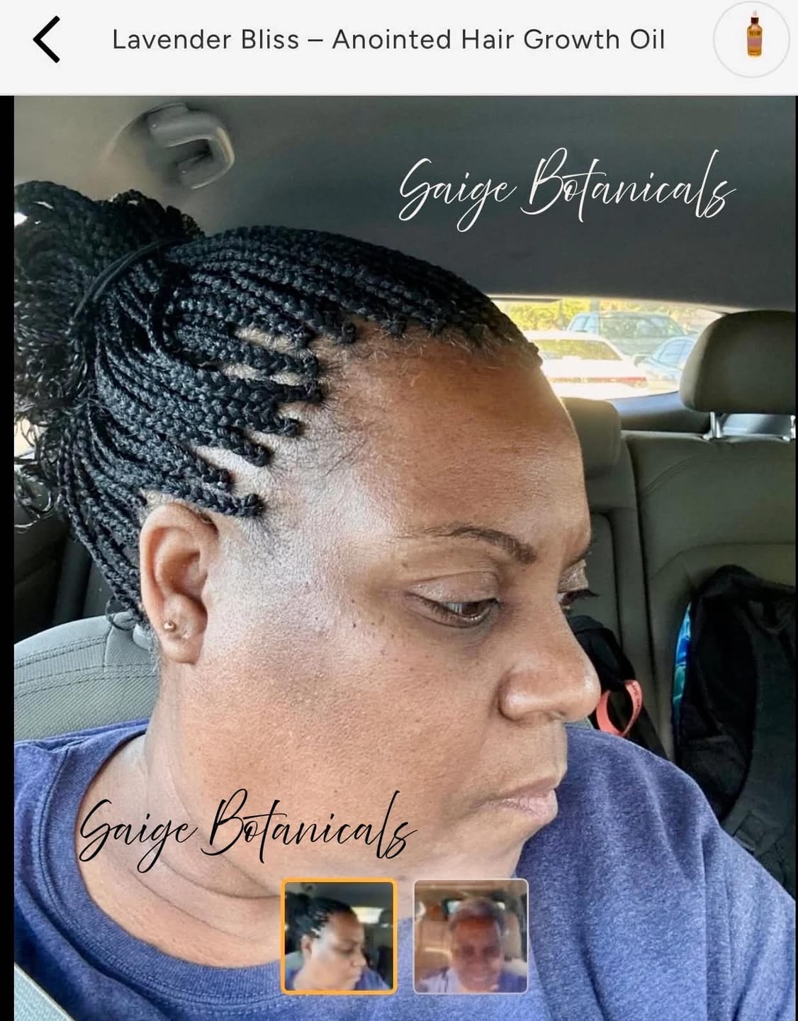 Customer photo review of Lavender Bliss Anointed Scalp & Hair Nourishing Oil