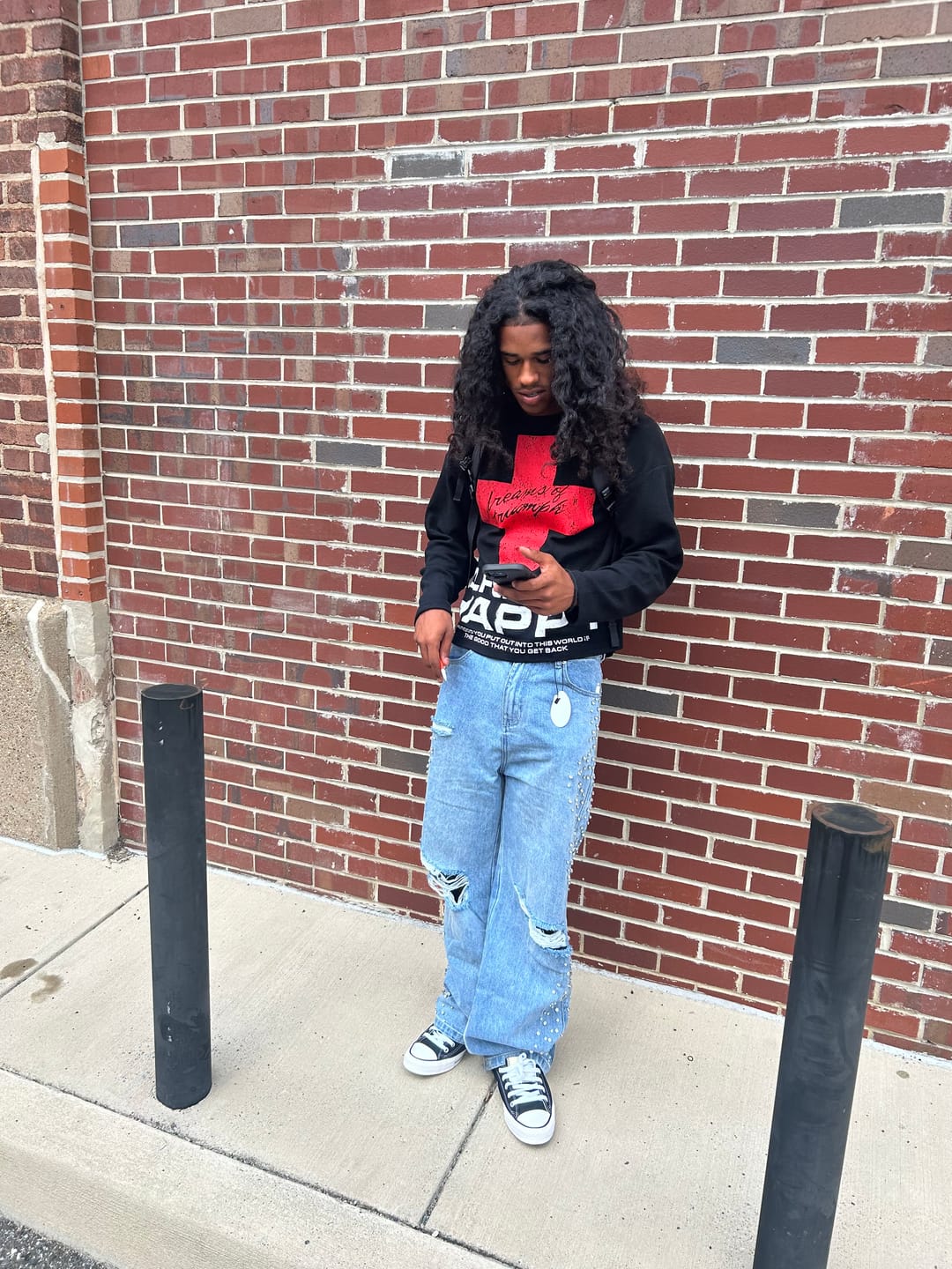 Customer photo review of Omirad Cross Graphic Waffle Long Sleeve