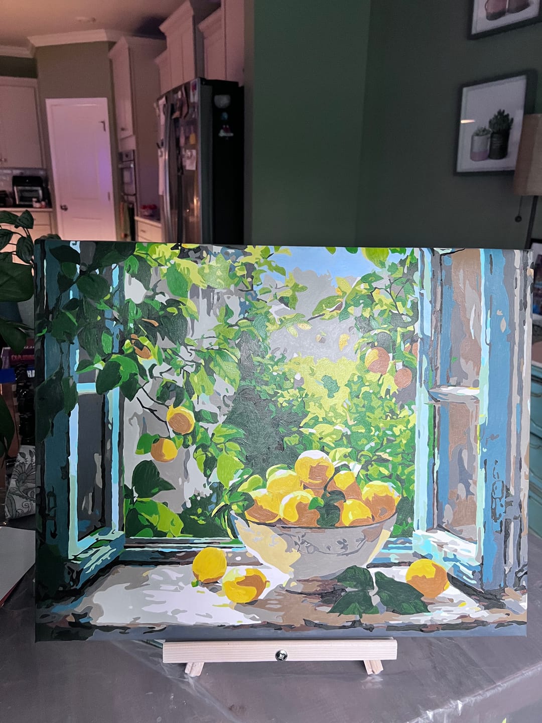 Customer photo review of Lemon Bowl at the Window | Paint by Number