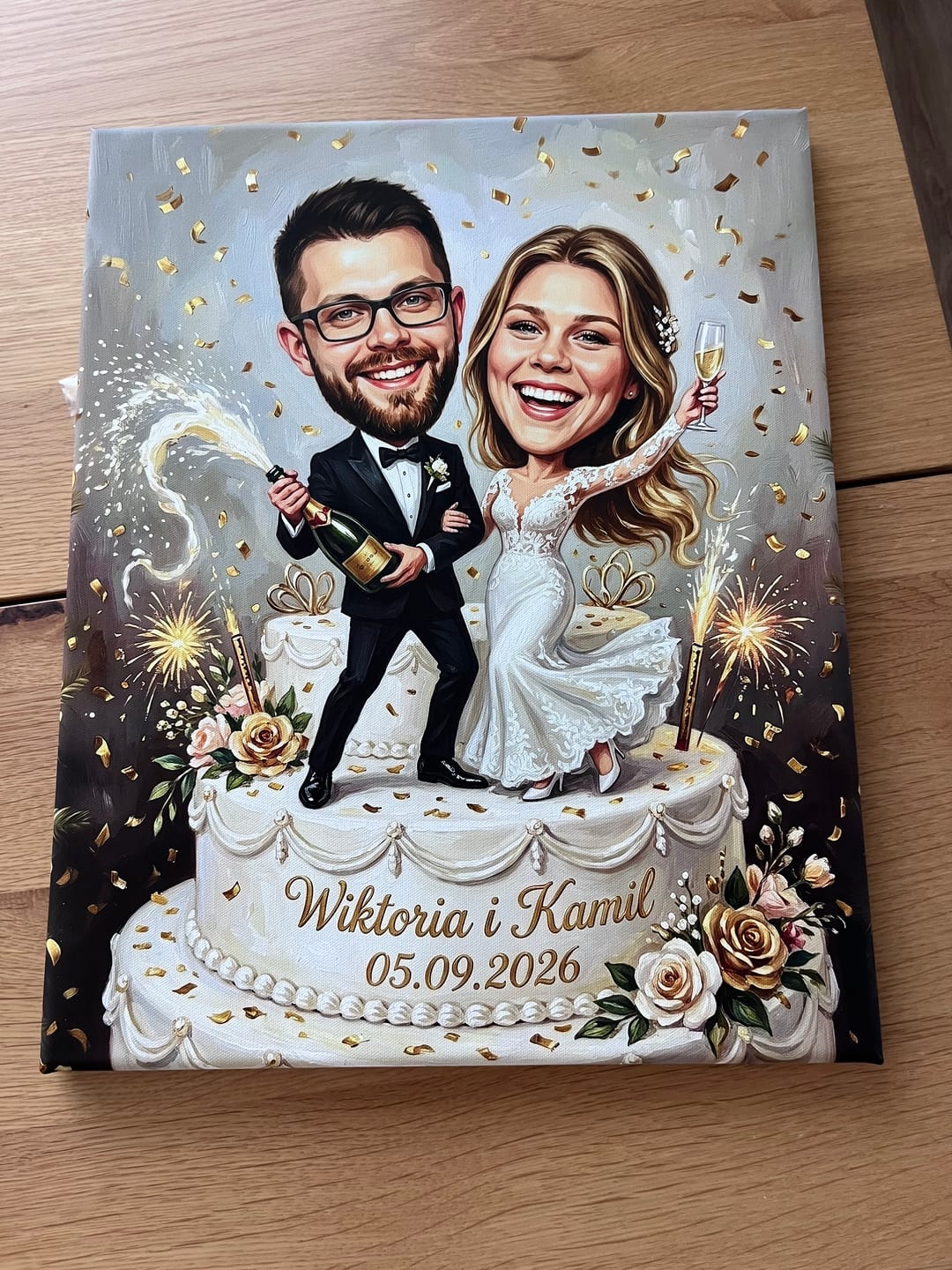 Customer photo review of Para Młoda na torcie - Karykatura ze zdjęcia
