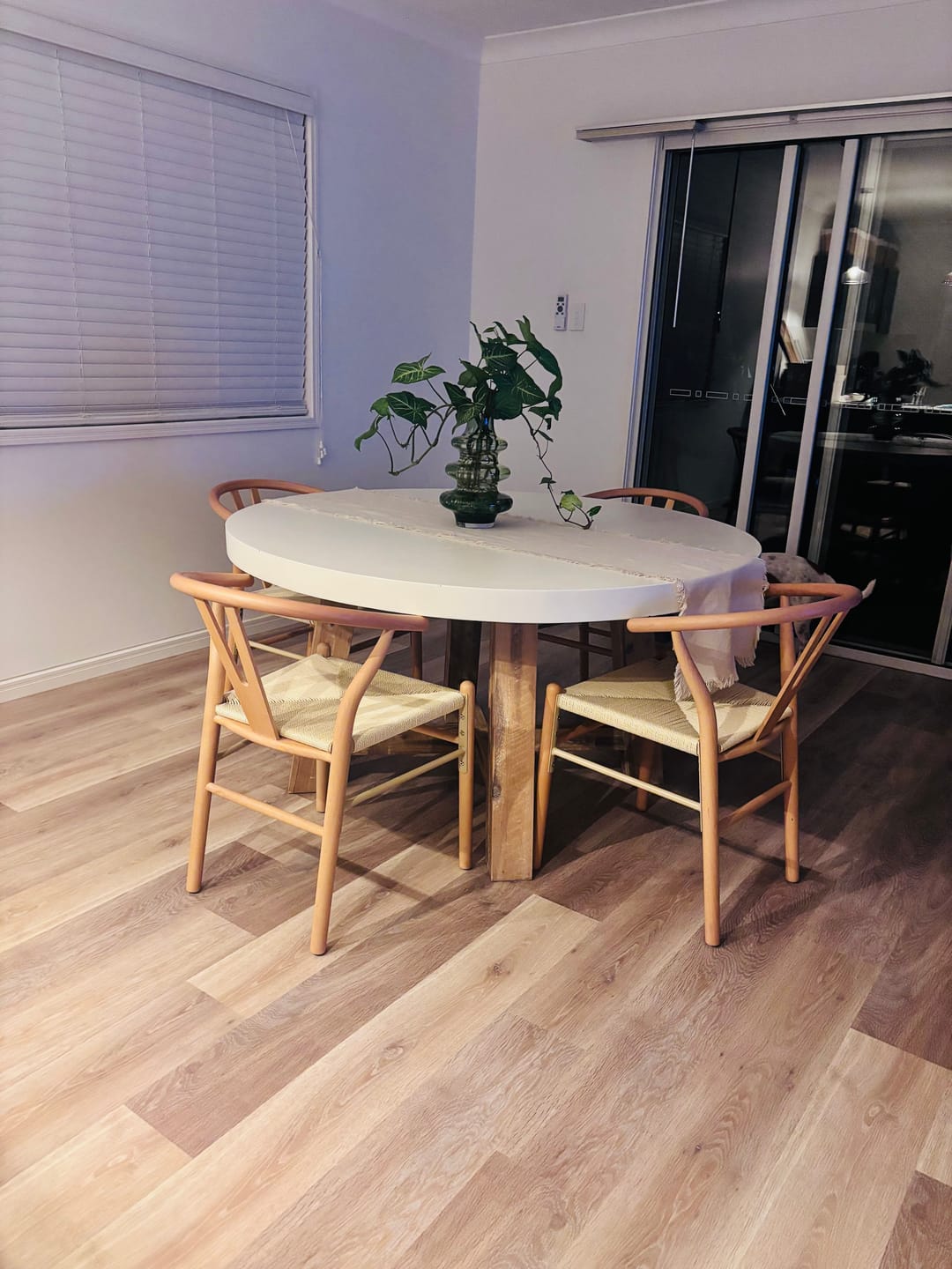 Customer photo review of Oak Wishbone Chair x 2
