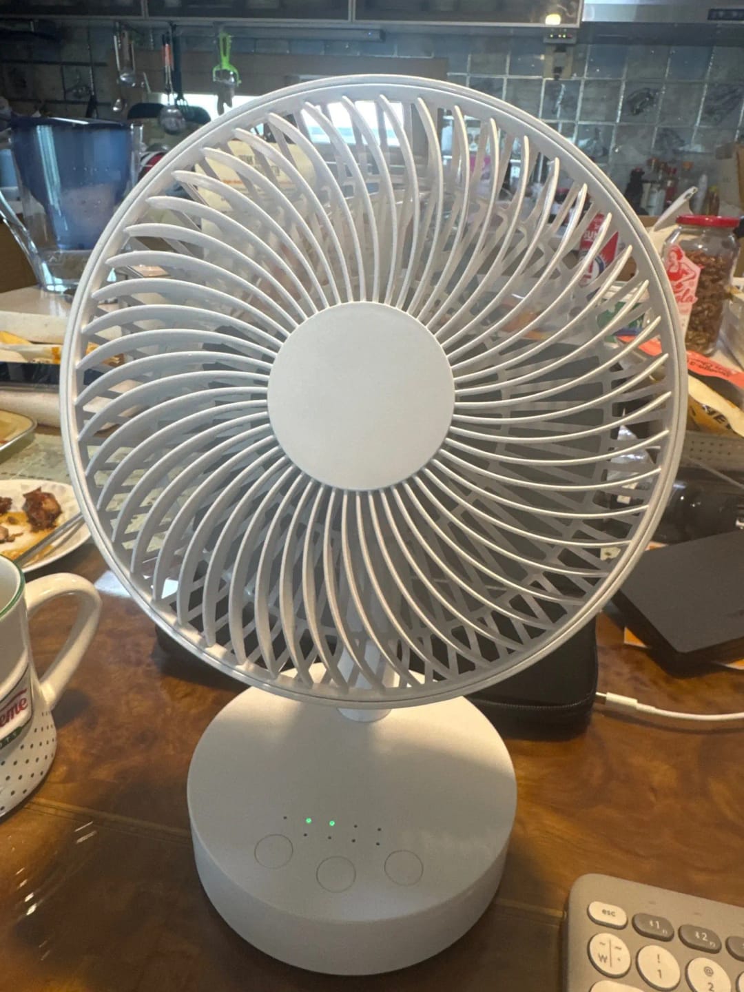 Customer photo review of 3600mAh USB Rechargeable Desk Fan with Four Speeds