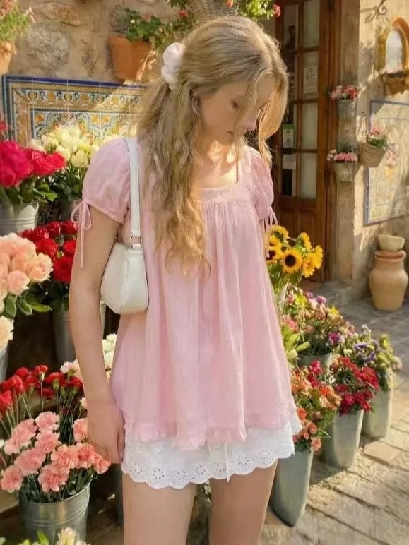 Customer photo review of Kare Yaka Kurdeleli Müslin Keten Elbise