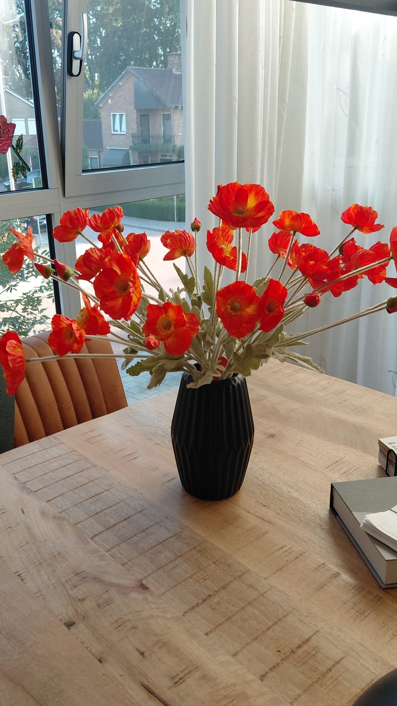 Customer photo review of Zijden Klaprozen - Oranje