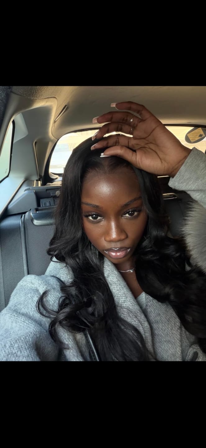 Customer photo review of Wavymy Wear Go Body Wave Glueless Wig Pre-Cut Lace Closure Wig Pre-Plucked Natural Hairline 180% Density Human Hair