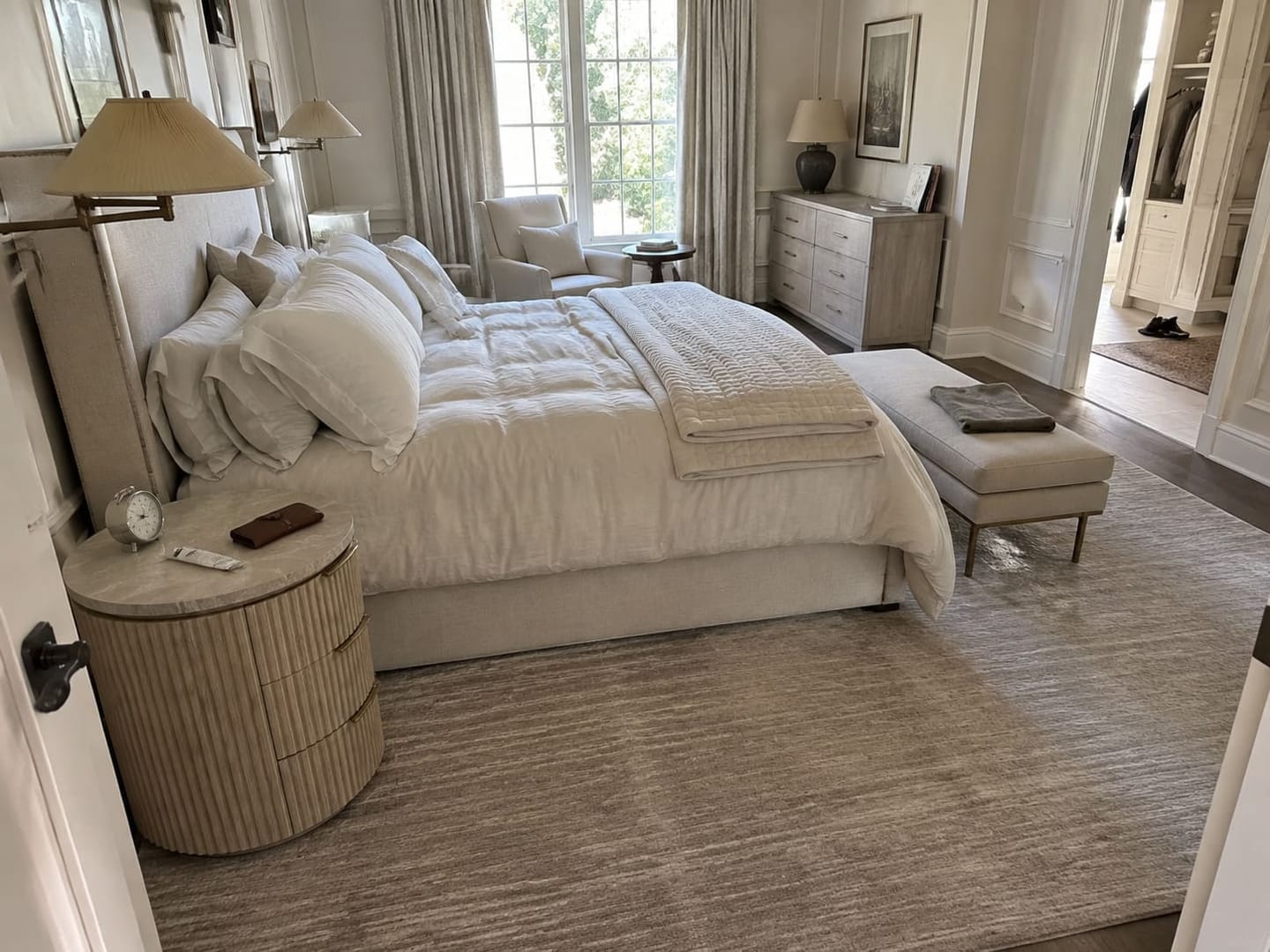 Customer photo review of Solenne Emperador Closed Bedside Table