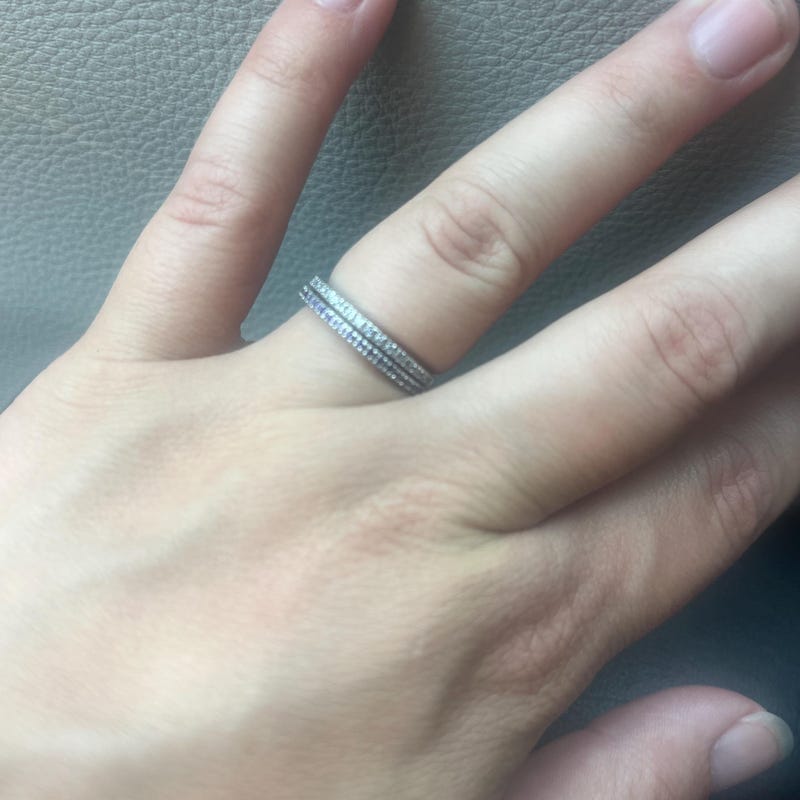 Customer photo review of Birthstone Stacking Eternity Ring