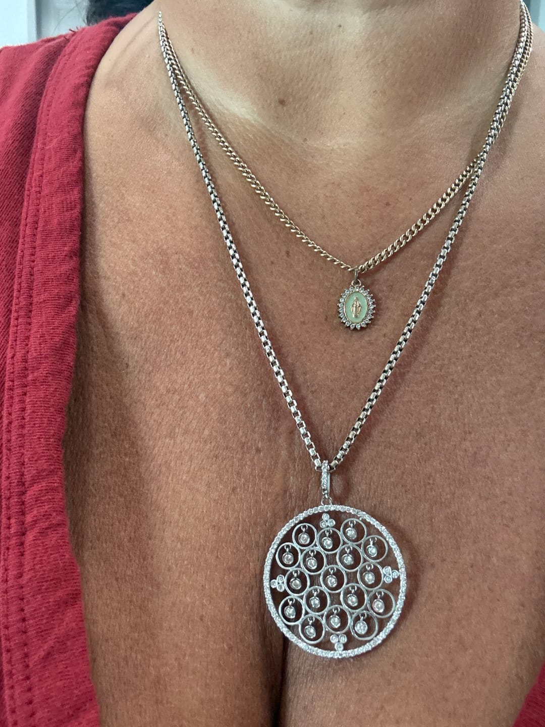 Customer photo review of Mini Lady Lourdes Necklace - Aqua