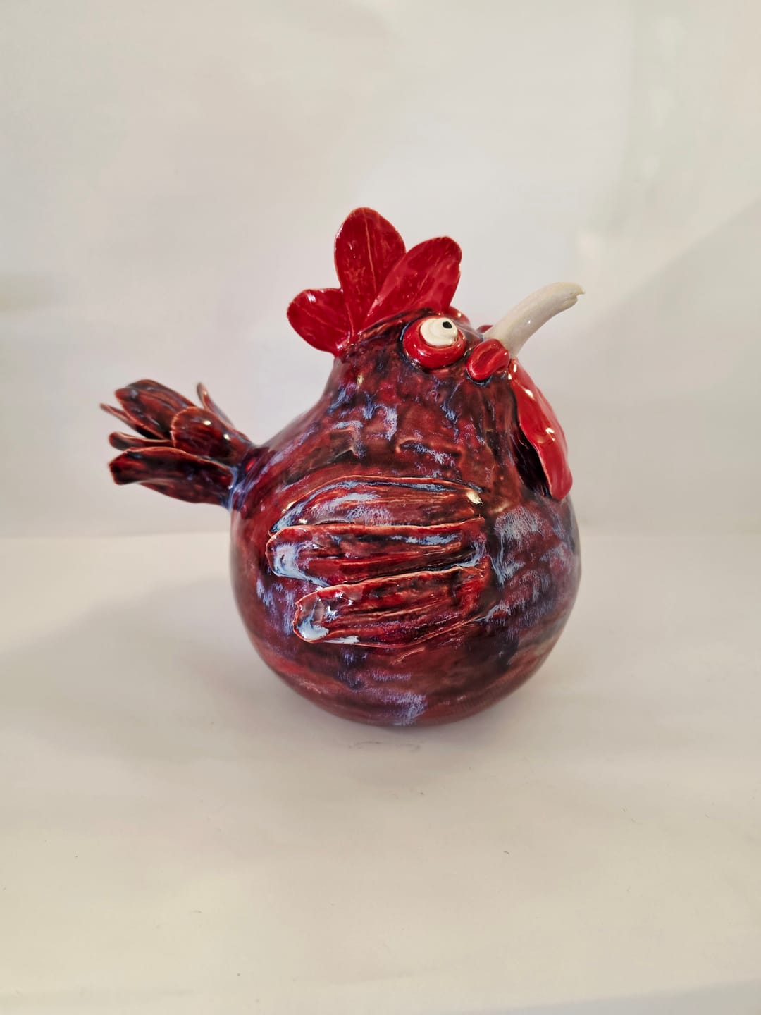 Customer photo review of Abbots Deep Glossy Red Midfire Brushable Glaze