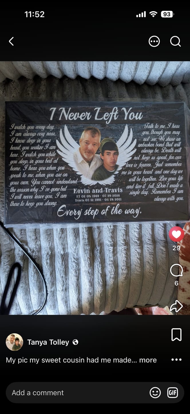 Customer photo review of Personalized Canvas Prints, Custom Photo, Memorial Gifts, Sympathy Gifts, Angel Wings I Never Left You Love Dem Canvas